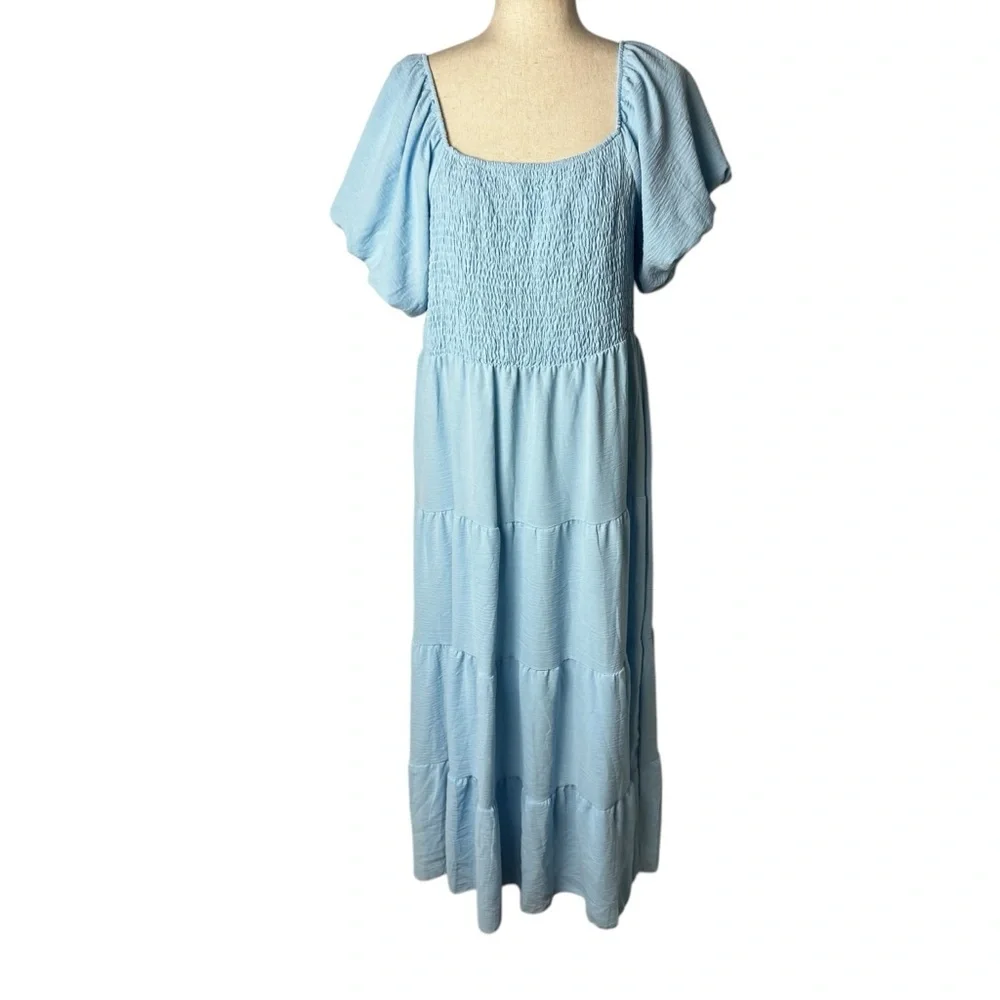 Blue tiered‎ maxi Dress fairycore boho milk made coquette